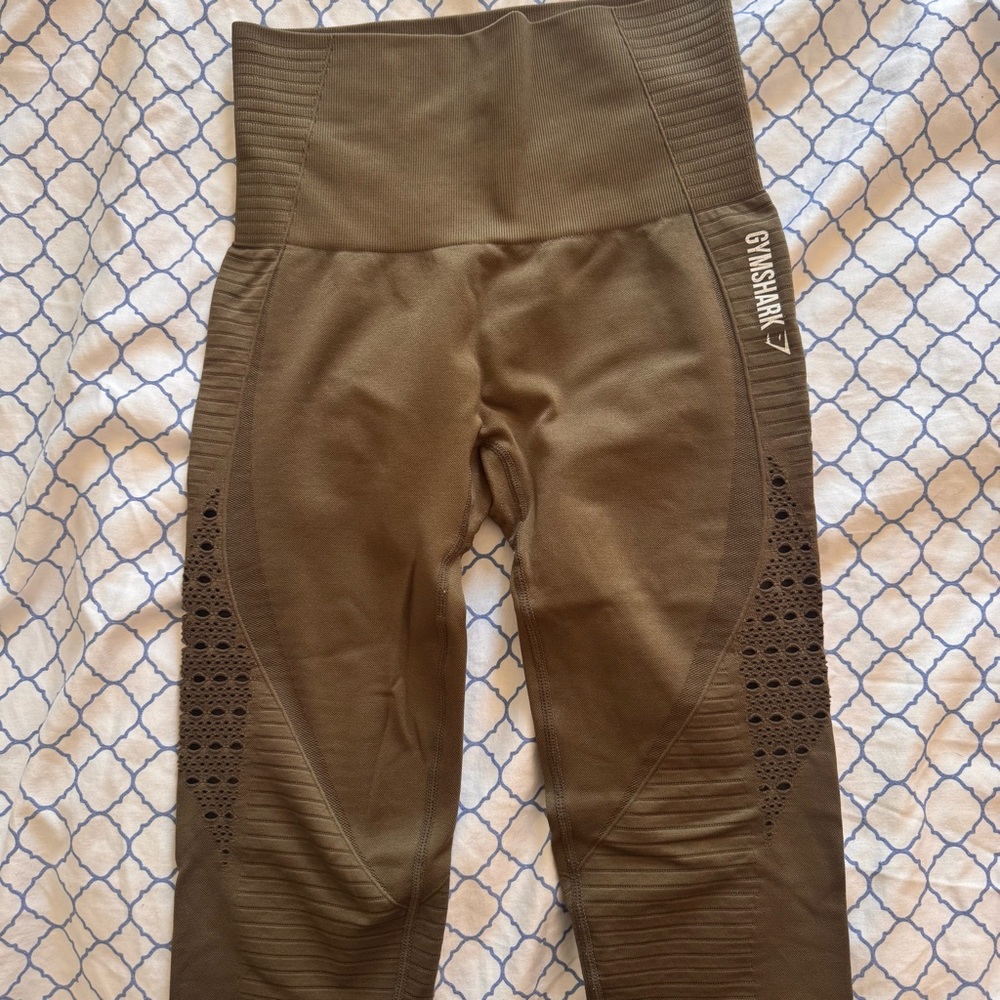 Gymshark Energy Seamless Olive Green Women's Mesh Detail Leggings